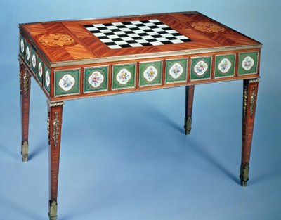 Sevres Spieltisch mit Porzellanplatten, 1775 von Martin Carlin